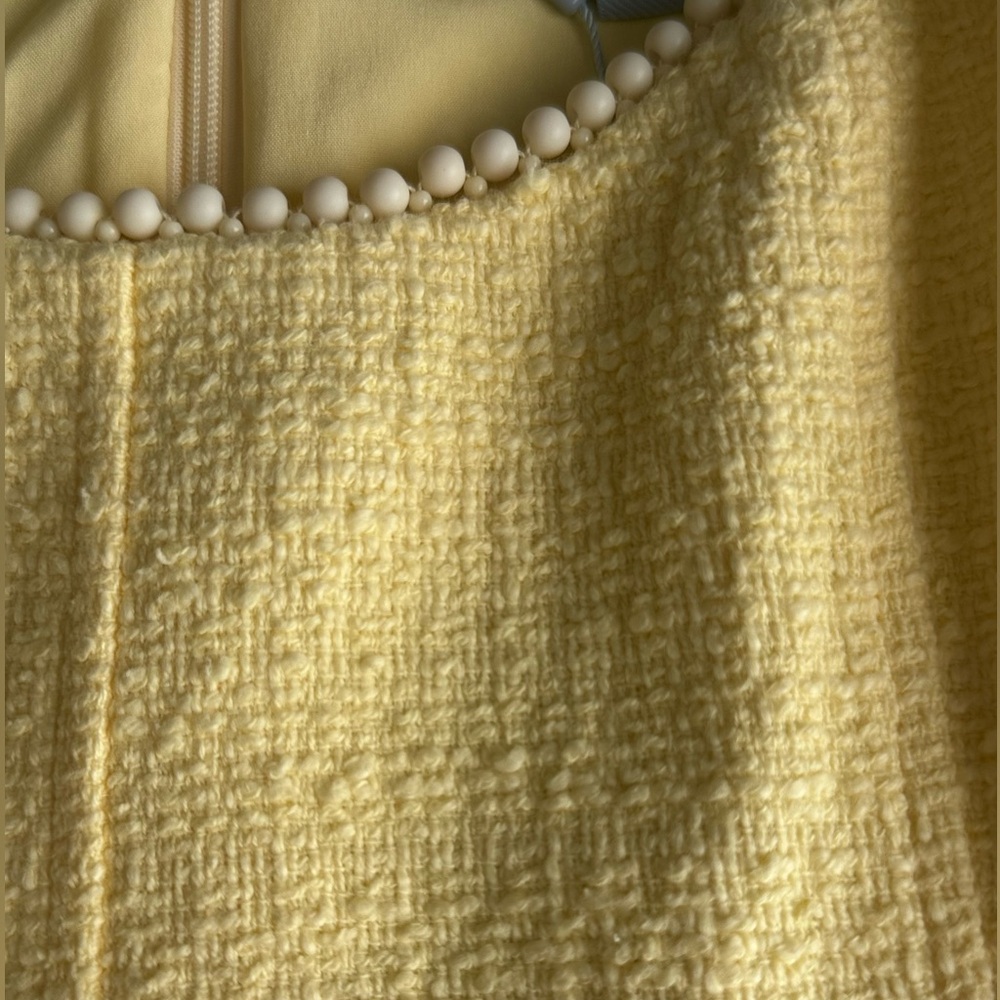 ANTONIO MELANI Pale Yellow Scoop Neck Mini Dress - Picture 6 of 6